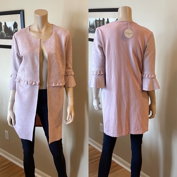 Patrizia Luca NWT Powder Pink Long Open Front Duster. Size S. D350/A1559 - Picture 1 of 6